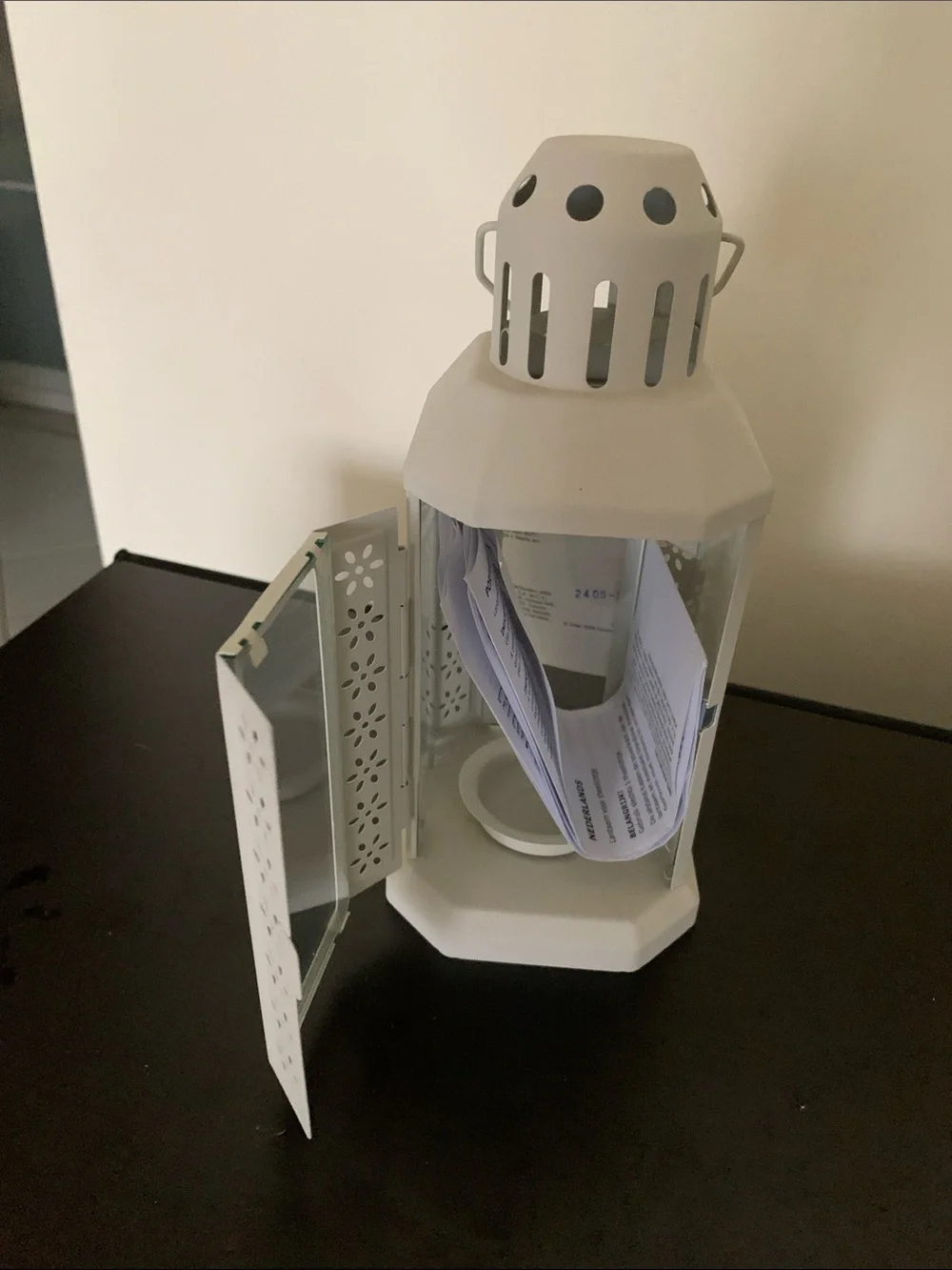 IKEA Cream Decorative Lantern with Handle New